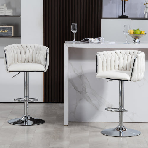 Swivel Bar Stools | 360° Fabric Stools Set | jiemaisi.com