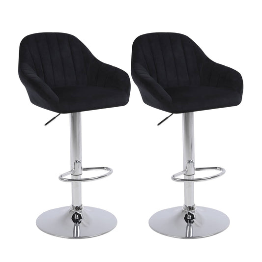 Modern Velvet Swivel Bar Stools Set of 2