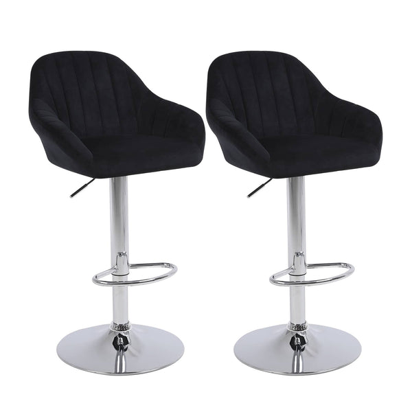 Modern Velvet Swivel Bar Stools Set of 2 - jiemaisi