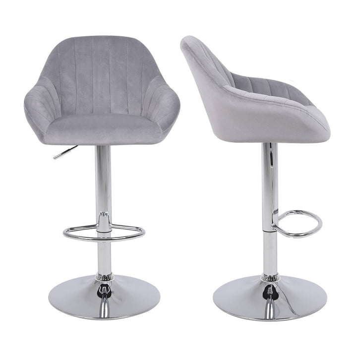 Modern Velvet Swivel Bar Stools Set of 2 - jiemaisi