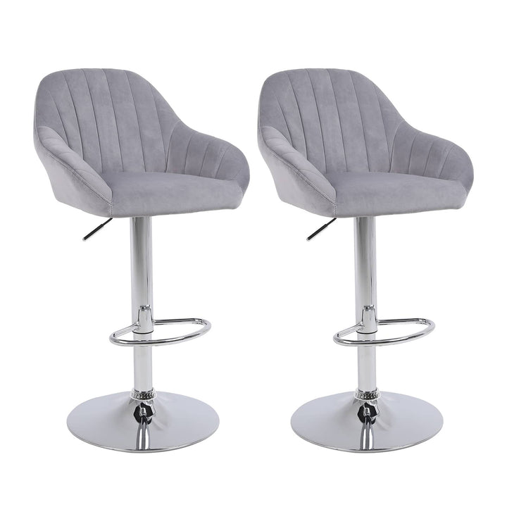 Modern Velvet Swivel Bar Stools Set of 2 - jiemaisi