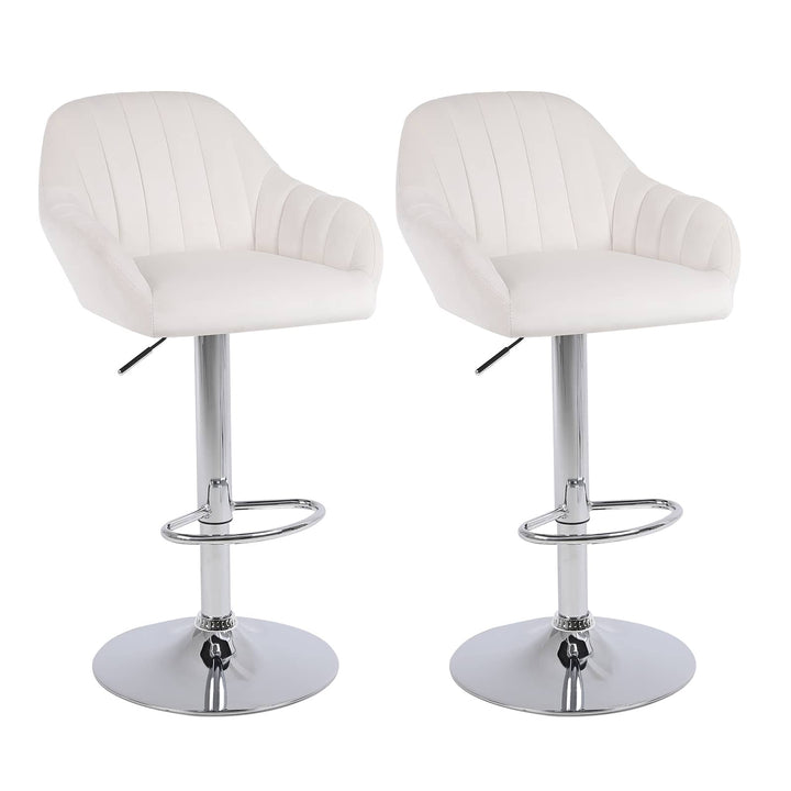 Modern Velvet Swivel Bar Stools Set of 2 - jiemaisi