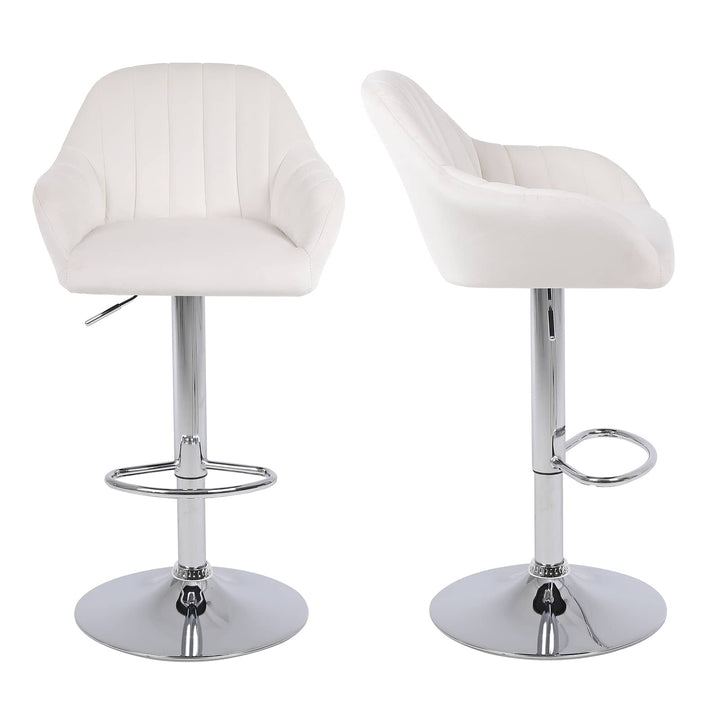 Modern Velvet Swivel Bar Stools Set of 2 - jiemaisi