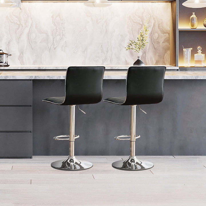 Classic PU Leather Bar Stools Set of 2 - jiemaisi