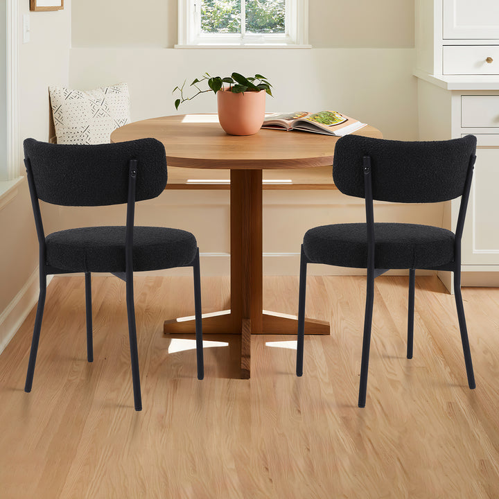 Modern Round Upholstered Dining Chairs Set of 2 - jiemaisi