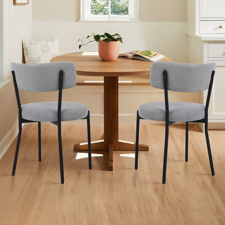 Modern Round Upholstered Dining Chairs Set of 2 - jiemaisi