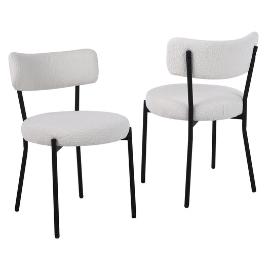 Modern Round Upholstered Dining Chairs Set of 2