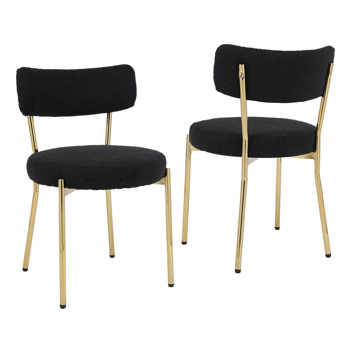 Modern Round Upholstered Dining Chairs Set of 2 - jiemaisi