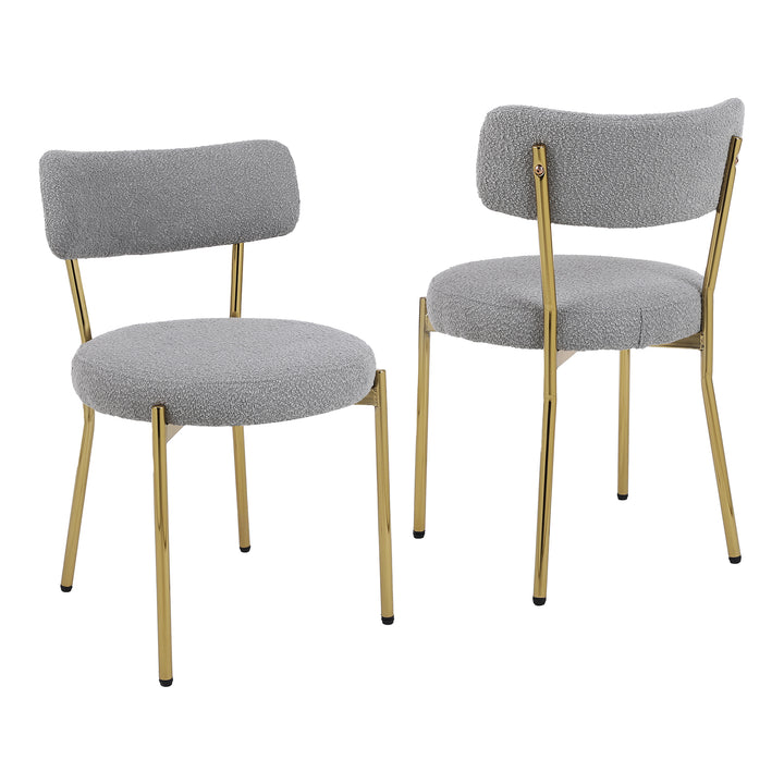 Modern Round Upholstered Dining Chairs Set of 2 - jiemaisi