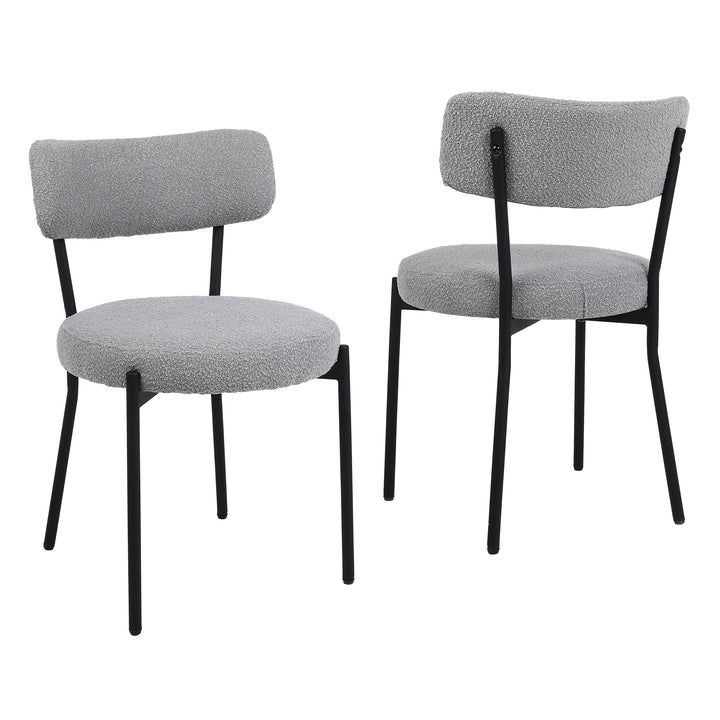 Modern Round Upholstered Dining Chairs Set of 2 - jiemaisi