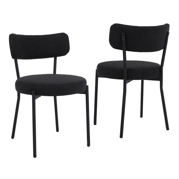 Modern Round Upholstered Dining Chairs Set of 2 - jiemaisi