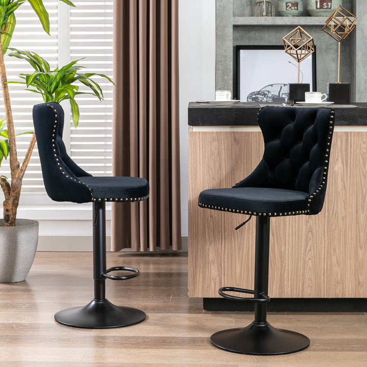 Modern velvet bar stool set of 2 - jiemaisi