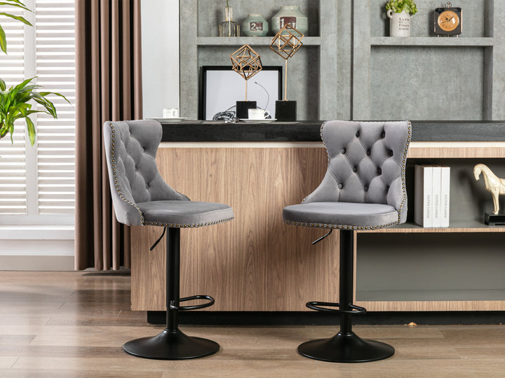 Modern velvet bar stool set of 2 - jiemaisi