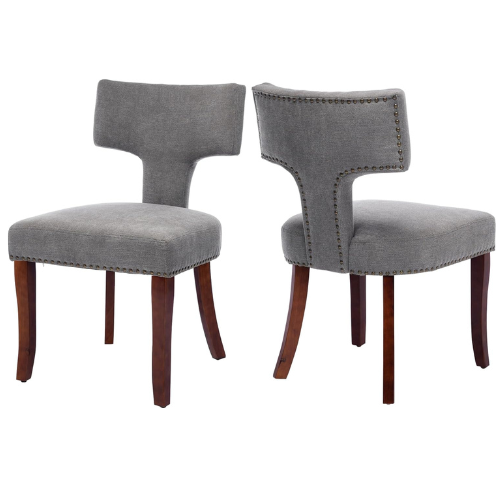 Mid Century Modern Upholstered Dining Chairs Set of 2 for Kitchen or Dining Room