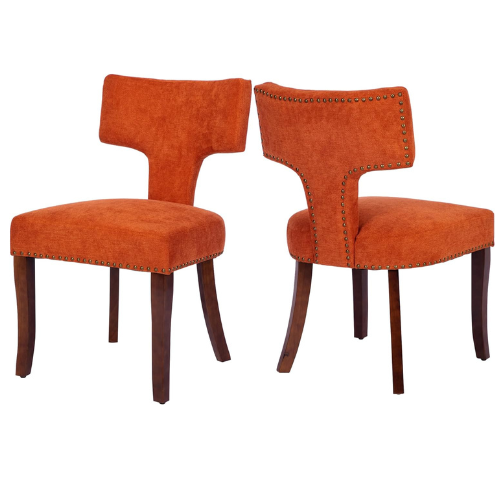 Mid Century Modern Upholstered Dining Chairs Set of 2 for Kitchen or Dining Room