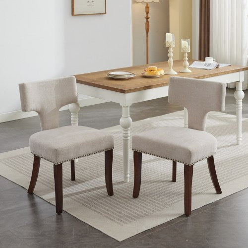 Mid Century Modern Upholstered Dining Chairs Set of 2 for Kitchen or Dining Room