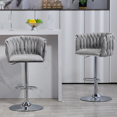 Swivel Bar Stools | 360° Fabric Stools Set | jiemaisi.com