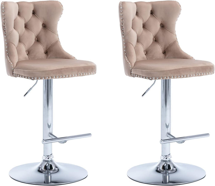 Modern velvet bar stool set of 2 - jiemaisi