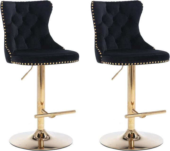 Modern velvet bar stool set of 2 - jiemaisi