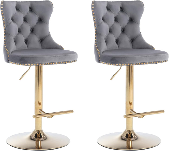 Modern velvet bar stool set of 2 - jiemaisi