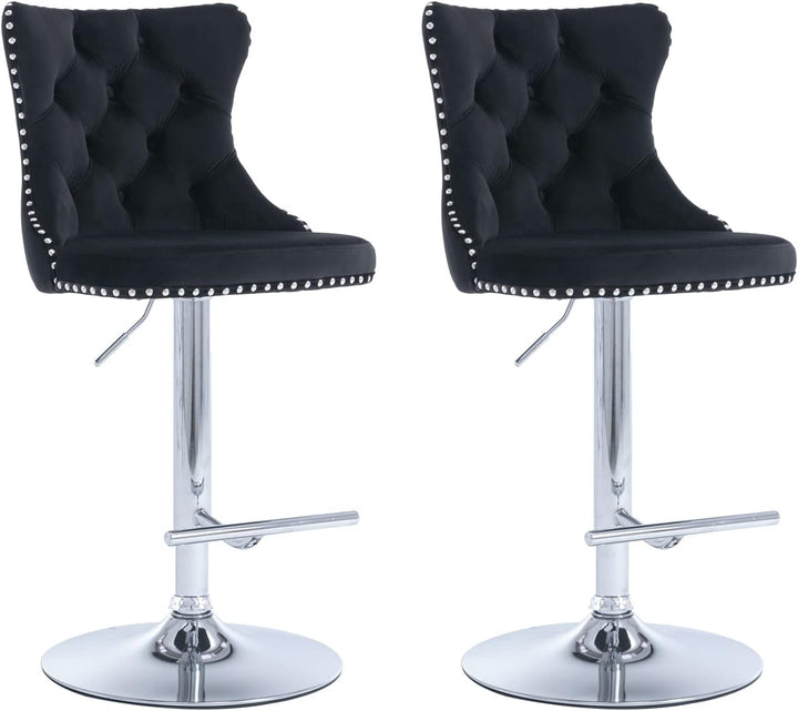 Modern velvet bar stool set of 2 - jiemaisi