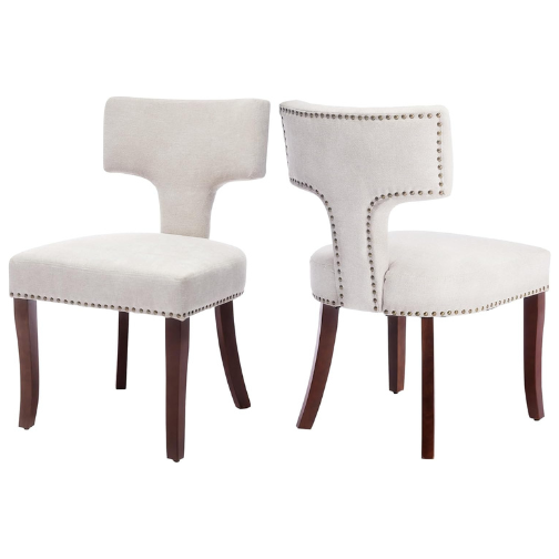 Mid Century Modern Upholstered Dining Chairs Set of 2 for Kitchen or Dining Room