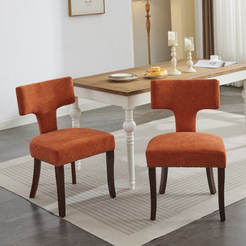 Mid Century Modern Upholstered Dining Chairs Set of 2 for Kitchen or Dining Room