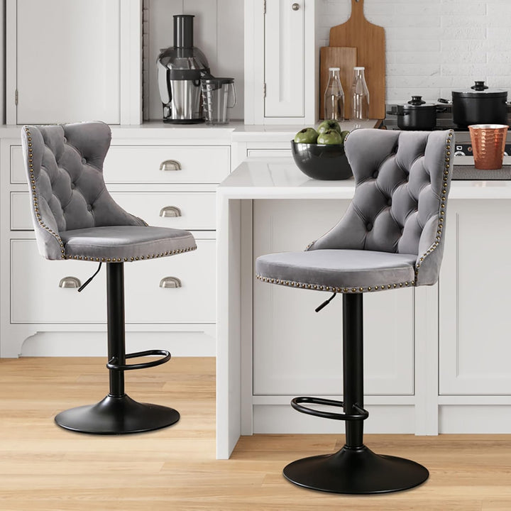 Modern velvet bar stool set of 2 - jiemaisi