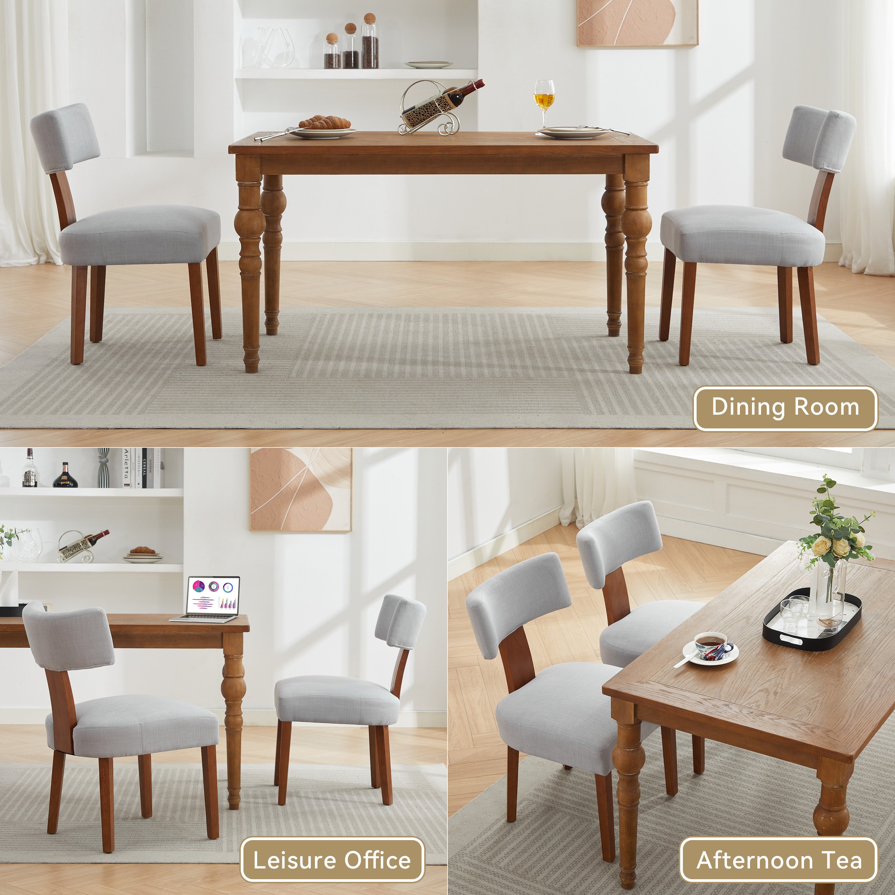 Vintage Velvet Upholstered Dining Chairs Set of 2 with Nailhead Trim & Wood Legs for Dining Room or Kitchen