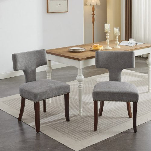 Mid Century Modern Upholstered Dining Chairs Set of 2 for Kitchen or Dining Room