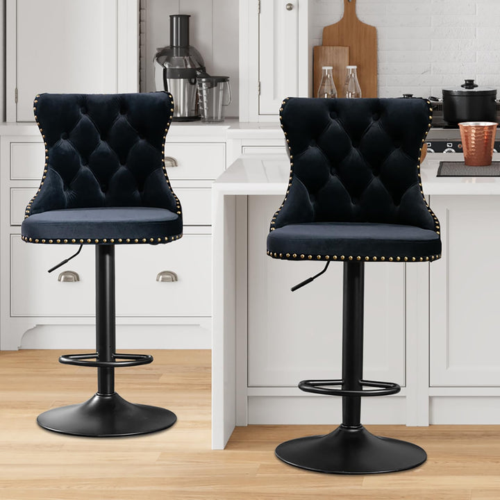 Modern velvet bar stool set of 2 - jiemaisi