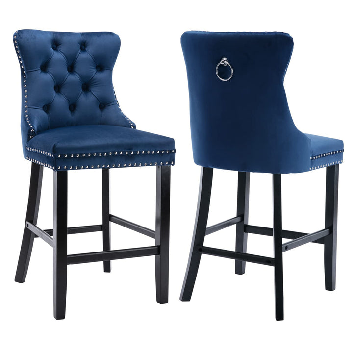 Deluxe Velvet Bar Stools Set of 2 - jiemaisi