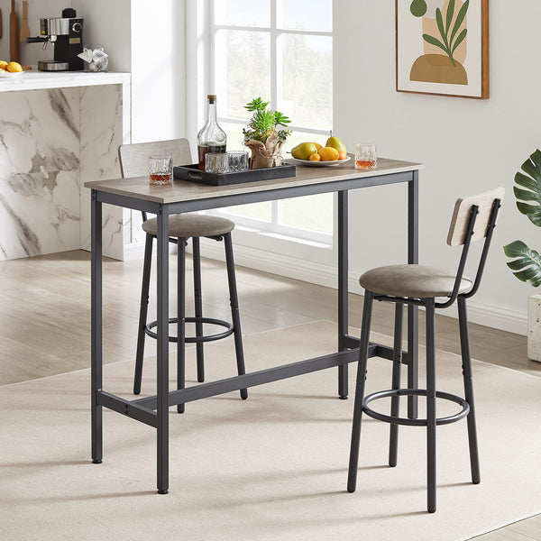 Bar Table Set with 2 Stools – Space-Saving Dining Set for Kitchen or Small Spaces