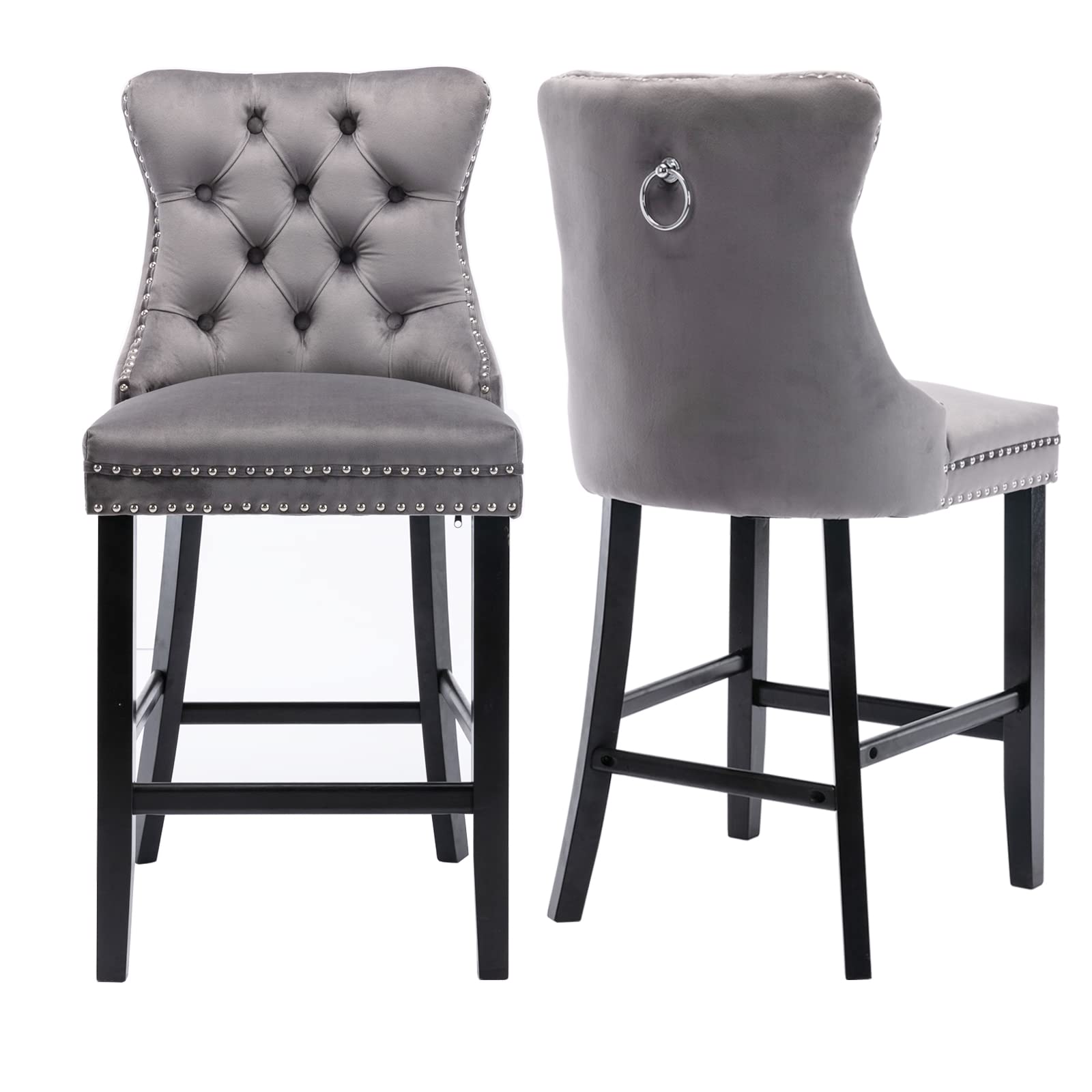 Velvet Bar Stools  | Deluxe Bar Stools Set of 2 | jiemaisi.com
