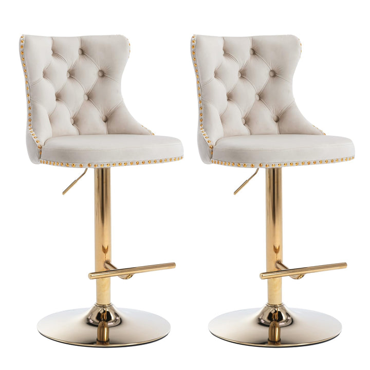 Modern velvet bar stool set of 2 - jiemaisi