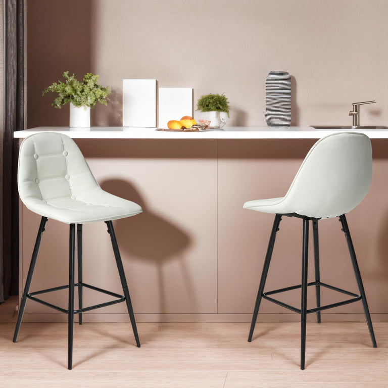 Classic PU Leather Bar Stools Set of 2