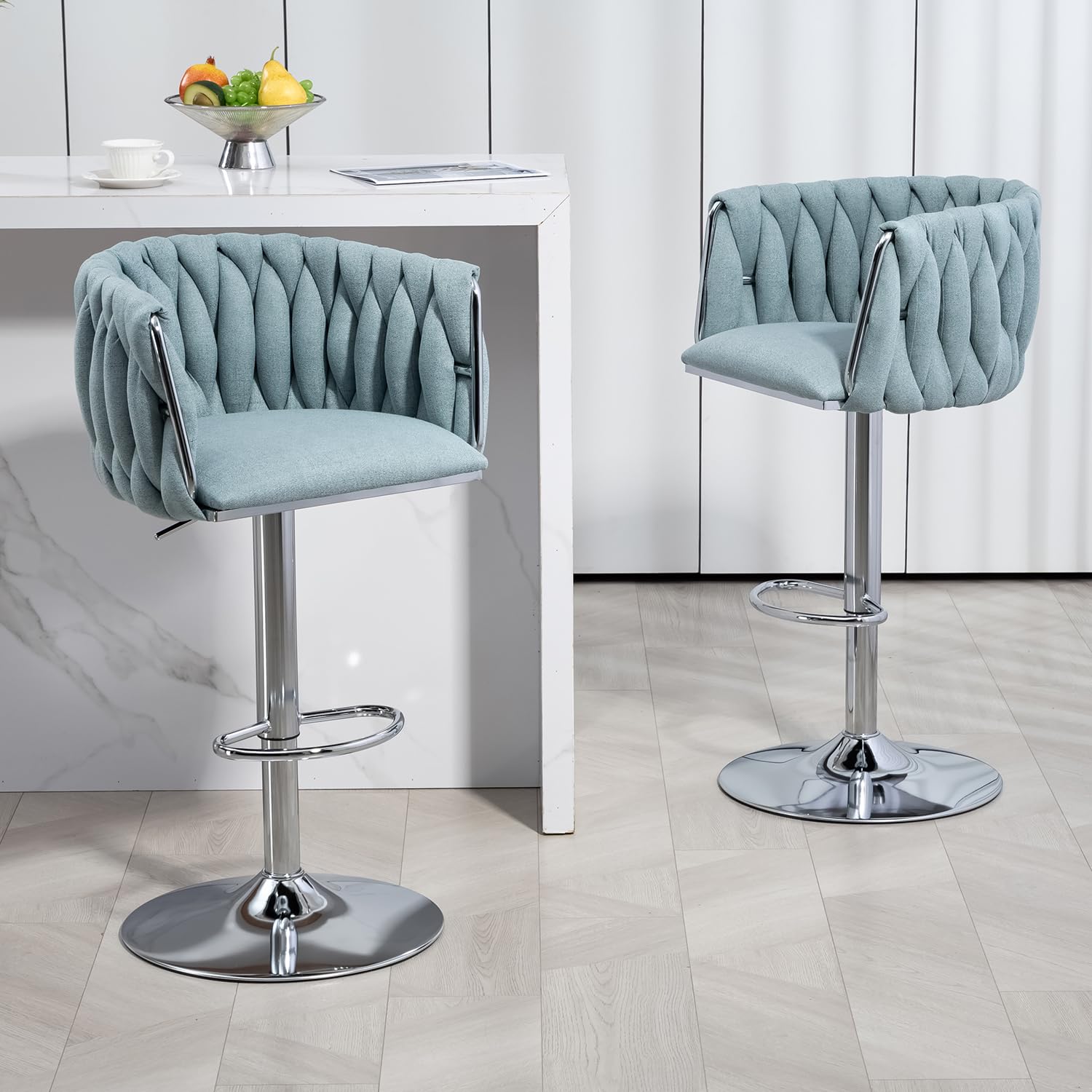 Swivel Bar Stools | 360° Fabric Stools Set | jiemaisi.com