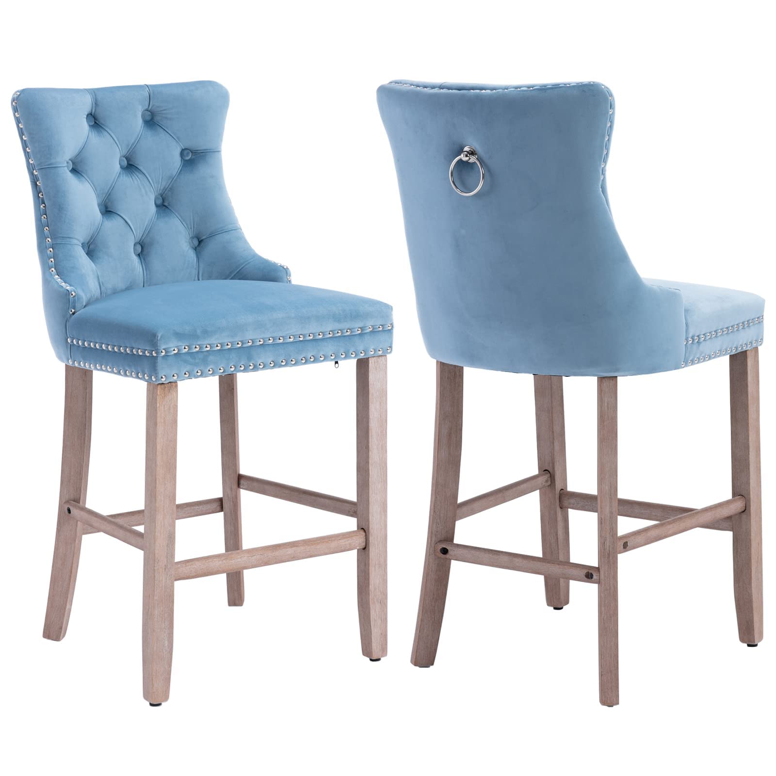Velvet Bar Stools  | Deluxe Bar Stools Set of 2 | jiemaisi.com