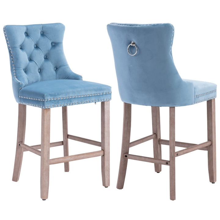 Deluxe Velvet Bar Stools Set of 2 - jiemaisi