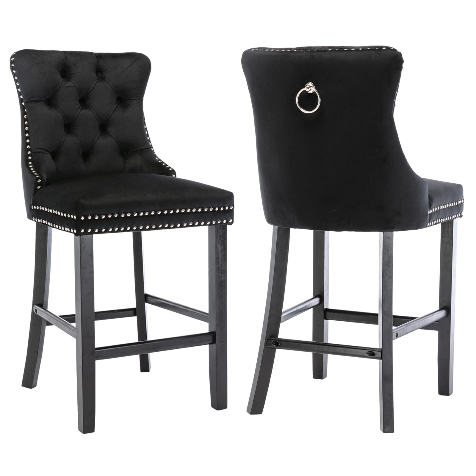 Velvet Bar Stools  | Deluxe Bar Stools Set of 2 | jiemaisi.com