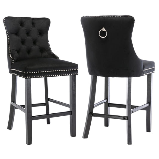 Deluxe Velvet Bar Stools Set of 2