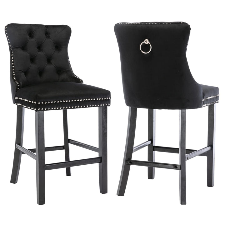 Deluxe Velvet Bar Stools Set of 2 - jiemaisi