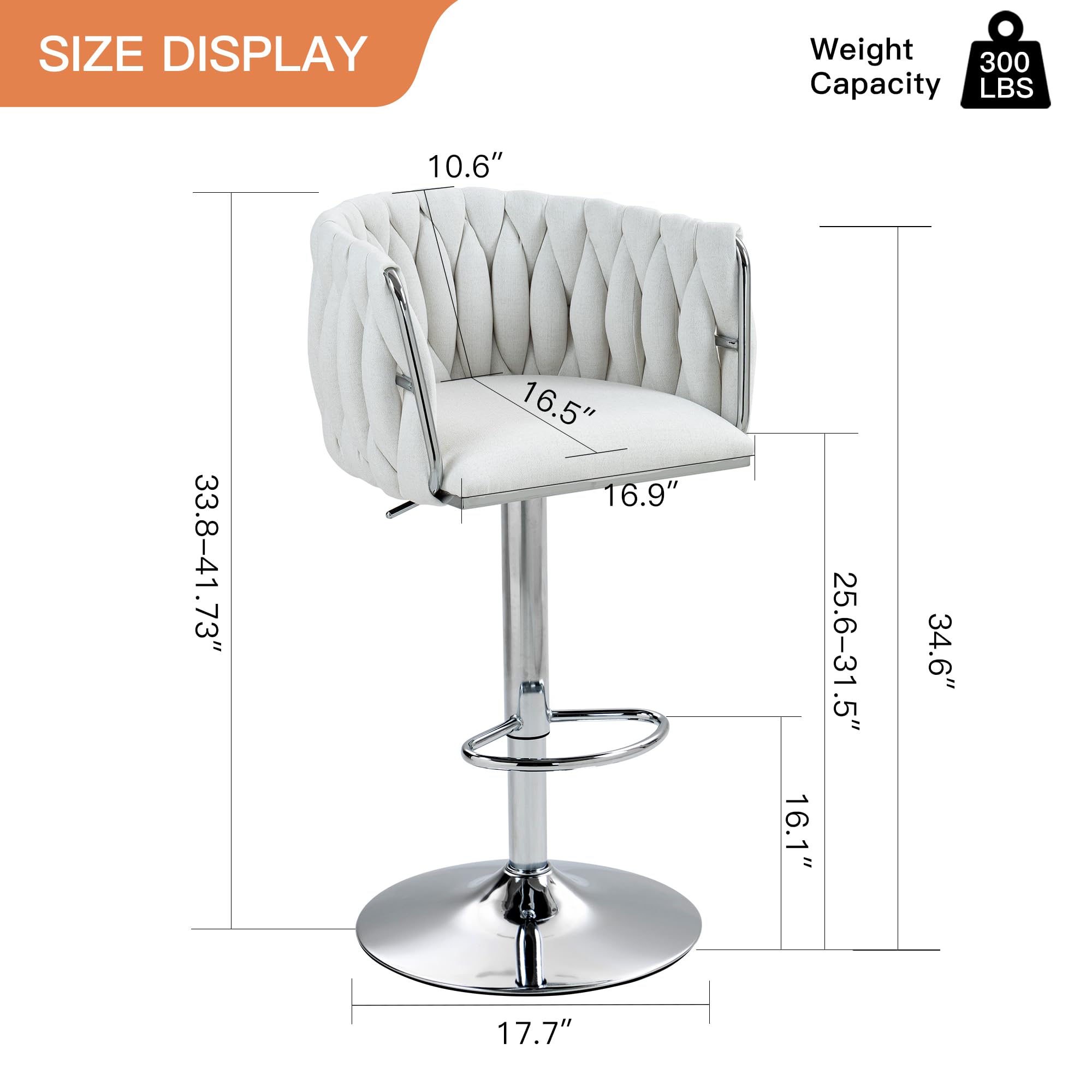 Swivel Bar Stools | 360° Fabric Stools Set | jiemaisi.com