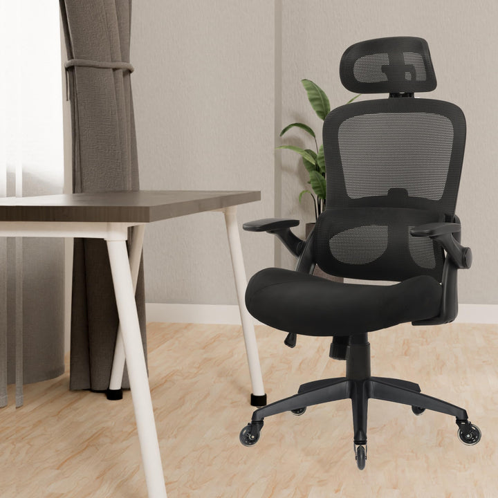 Mesh ergonomic office chair with 3D armrests, upper and lower lumbar support - jiemaisi