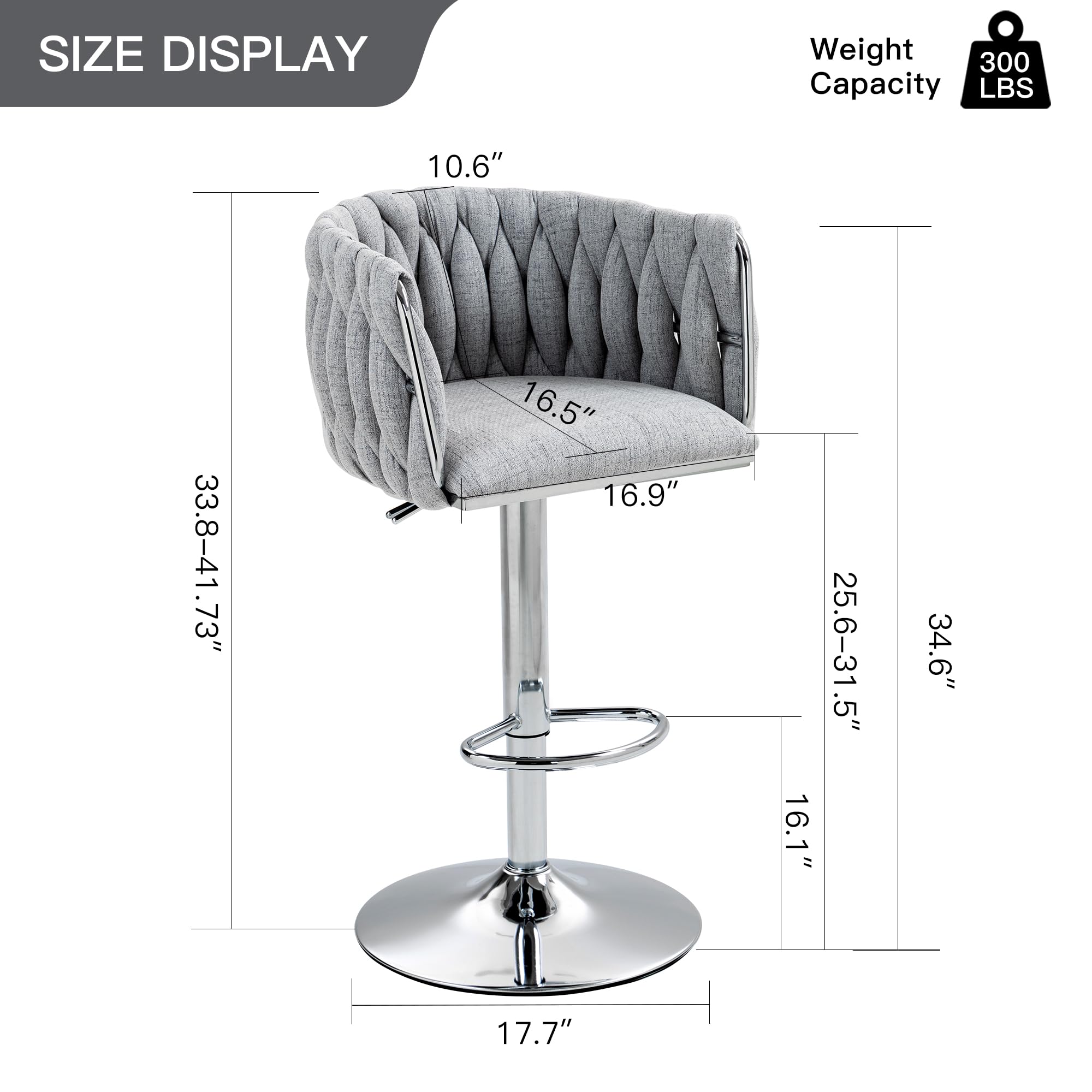 Swivel Bar Stools | 360° Fabric Stools Set | jiemaisi.com
