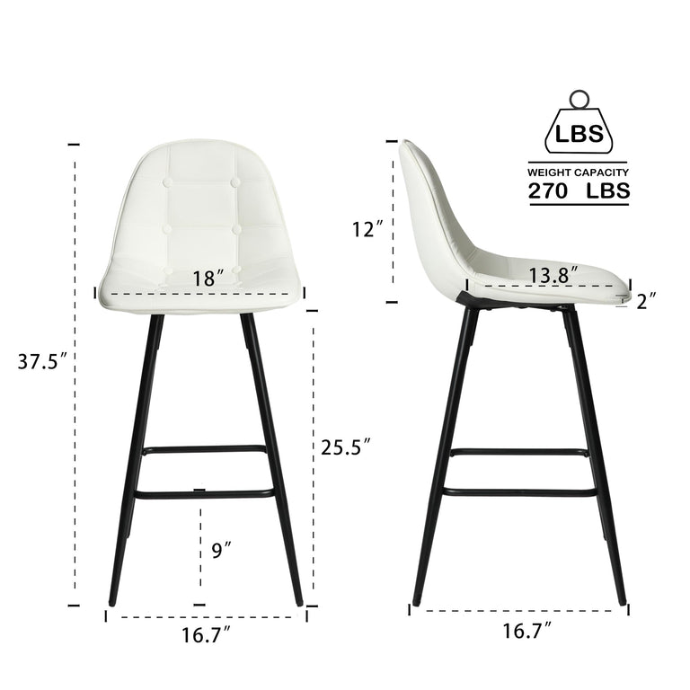 Classic PU Leather Bar Stools Set of 2