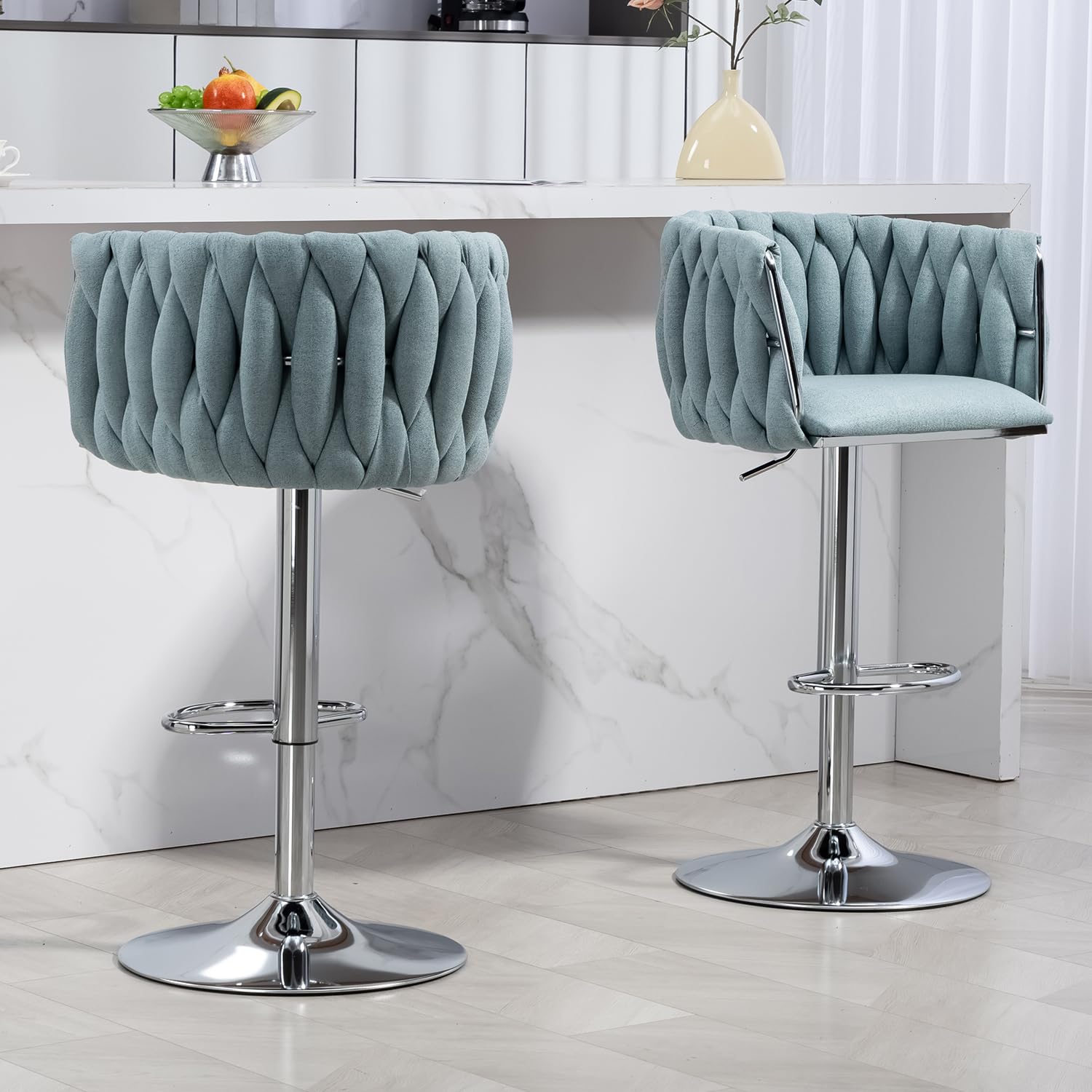 Swivel Bar Stools | 360° Fabric Stools Set | jiemaisi.com