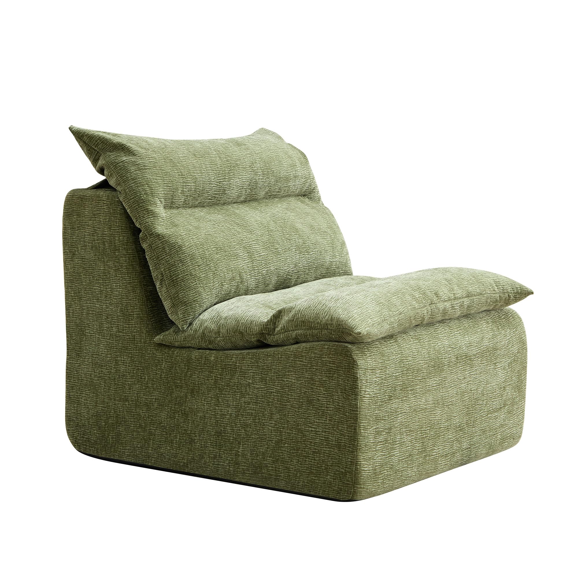 Modern Armless Lounge Chair – Comfy Single Sofa with Backrest for Living Room or Bedroom