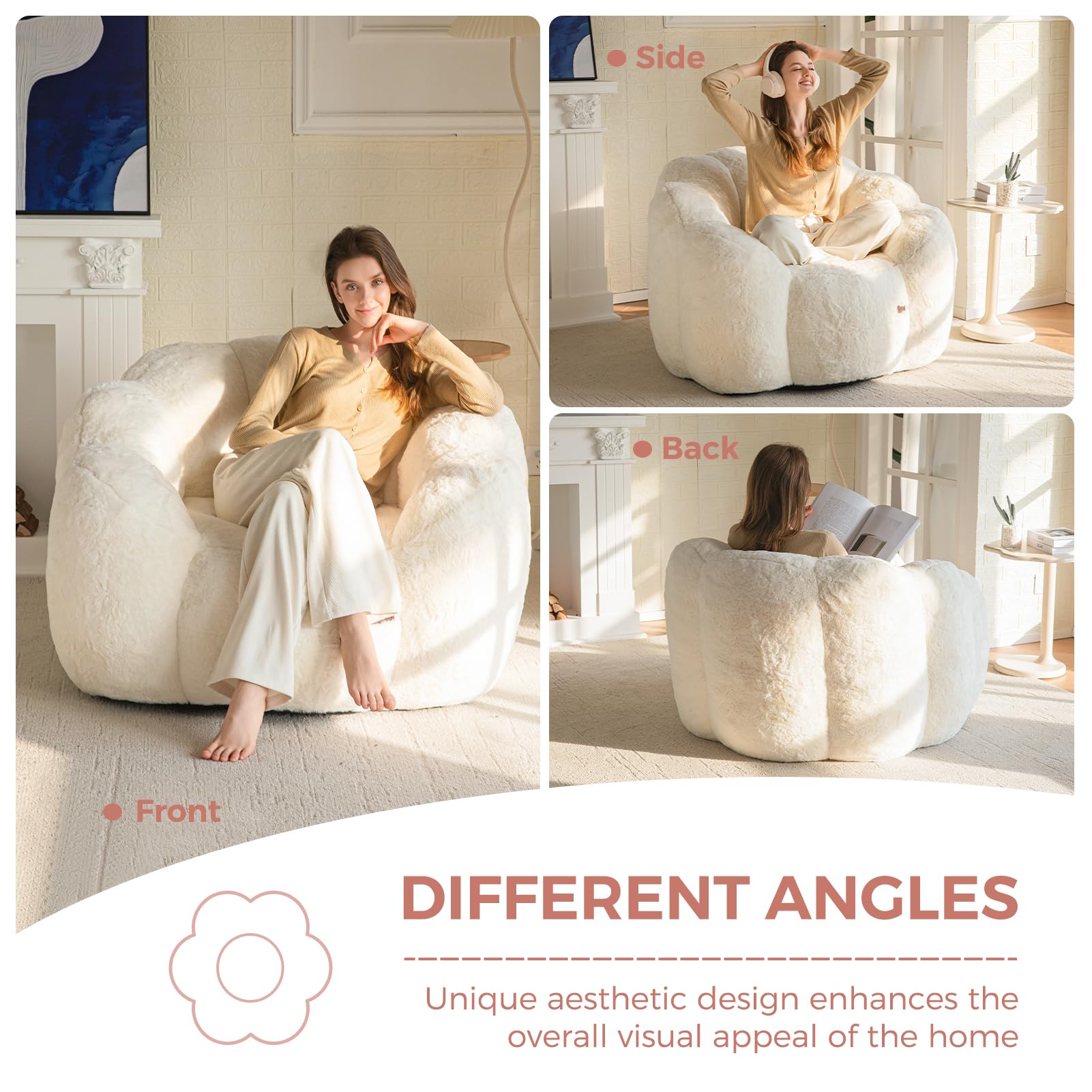 Lotus Bean Bag Sofa for Adults – Ultra Soft, No Installation, Easy to Move & Perfect for Any Room