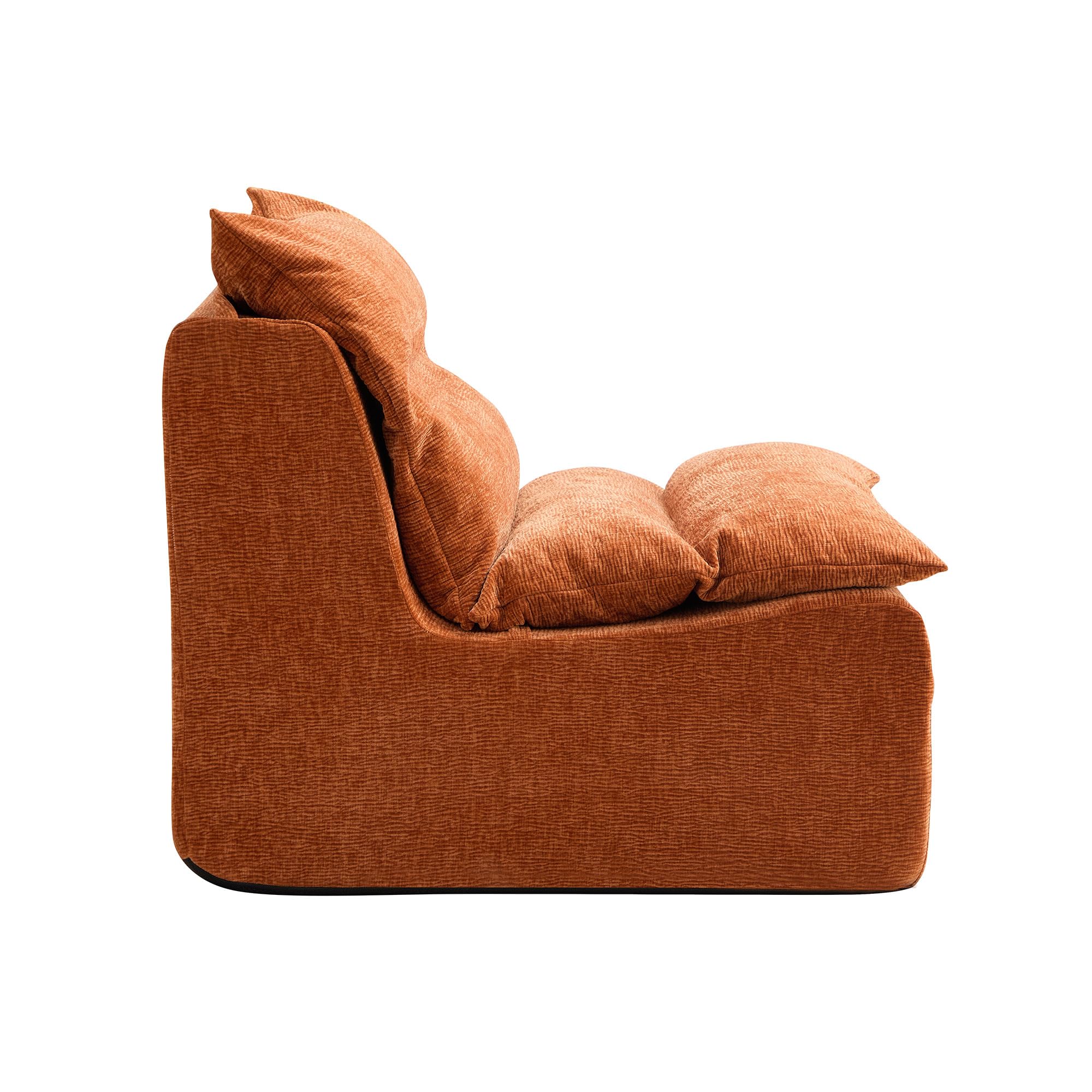 Modern Armless Lounge Chair – Comfy Single Sofa with Backrest for Living Room or Bedroom